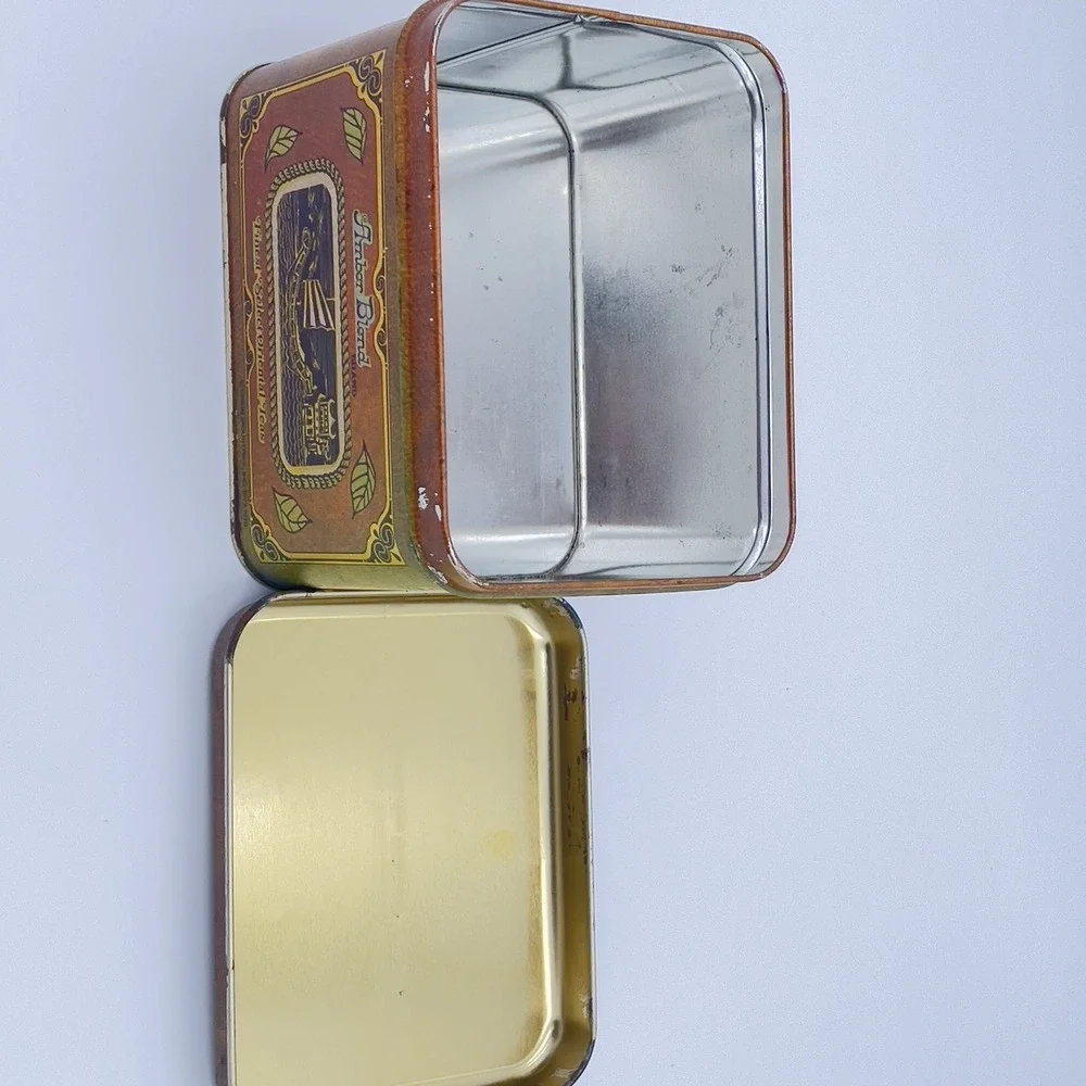 Cheinco Tin Tea‎ Canister  Tea Retro 70s 80s Lid Amber Blend Brass